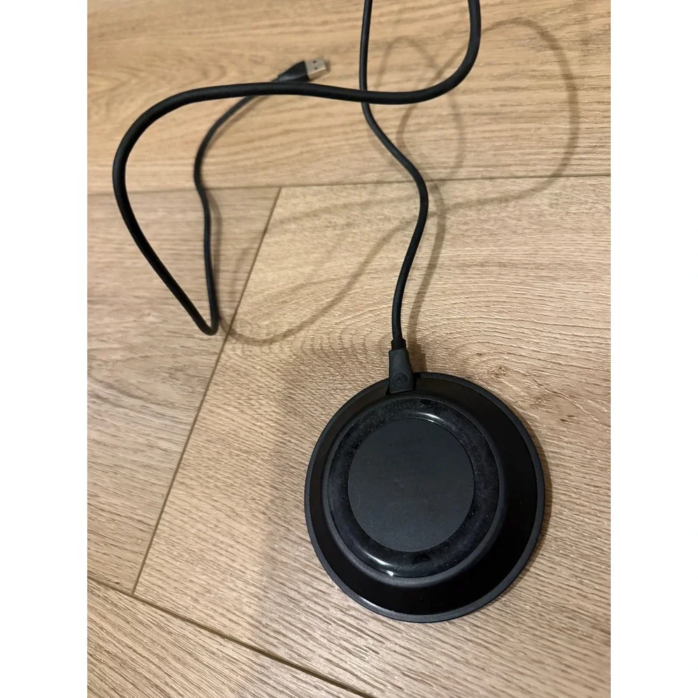 Black Wireless Charger Pad USB Cable‎ Round Charging Mat